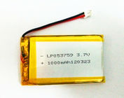 Ультра тонкая жизнь цикла 500 батареи 503759 3.7V 1300mAh полимера лития для отслежывателя GPS
