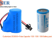 блок батарей ER26500 лития 3.6v с конденсатором ER26500+HPC1550 1550 ИМПов ульс для вещи интернета