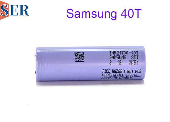 Батарея высокого оттока типа INR21700 40T Samsung Li Ion Battery 3.6V Цилиндрическая аккумуляторная батарея для электроинструментов