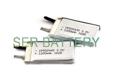 Плоская батарея полимера лития CP502440, клетка иона лития 3.0V плоская формирует подгонянный