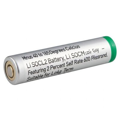 Minus 40 to 165 Degrees Celsius Li SOCL2 Battery Featuring 2 Percent Self Life Rate and 600 Milliampere Pulse Current Suitable for Long Term
