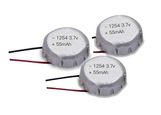 3,7 клетка 1254 монетки вольта 55mAh Lipo перезаряжаемые