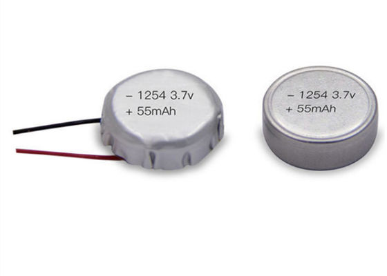 3,7 клетка 1254 монетки вольта 55mAh Lipo перезаряжаемые