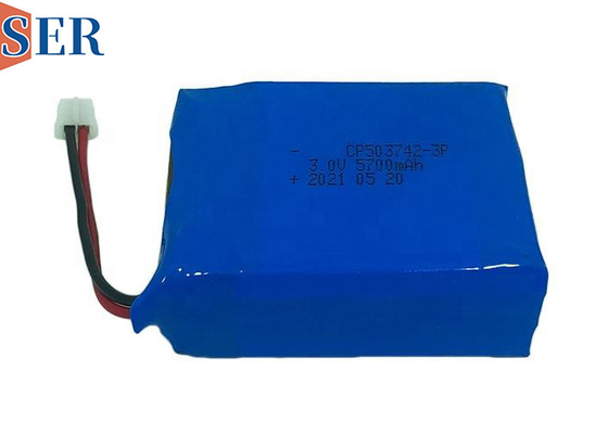 Подгонянный блок батарей CP503742-3p лития 3.0V 5700mAh мягкий основной