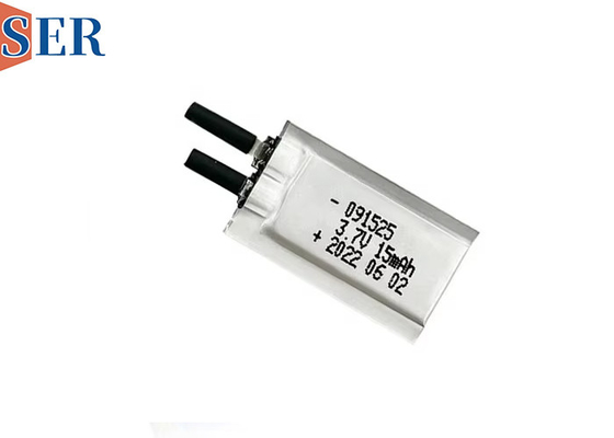 Настроить 3,7V сверхтонкий пакетный элемент 091525 перезаряжаемая литий-полимерная батарея для носимых устройств