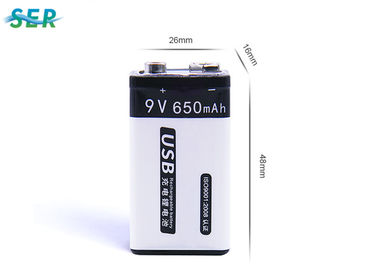 Блок батарей 650mAh лития большой емкости 9V перезаряжаемые для метра/пожарной сигнализации