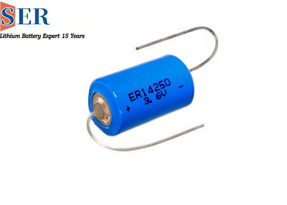 Размер 600mah ER14250S основной батареи 1/2AA лития безопасности 3.6V 3,6 длинная жизнь батареи высокой температуры 150 вольта Lisocl2